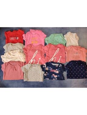 13 infant girls 0-3 month short sleeve body suits